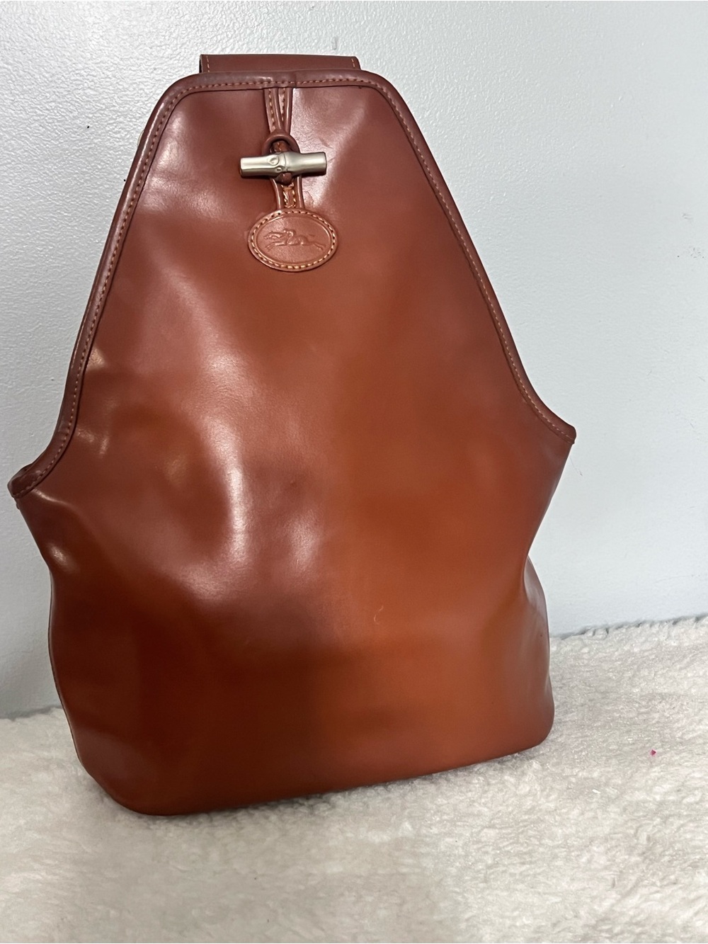 Longchamp Roseau Triangle  vintage Backpack or Sling Bag